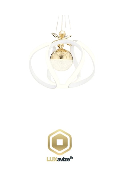 Defne Modern Gold Beyaz Ledli Avize Yatak Odası - Hol - Salon Beyaz Gold