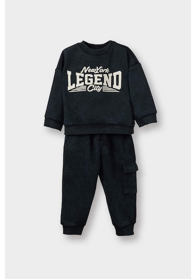 Defacto Erkek Bebek 2li Takım Baskılı Sweatshirt Eşofman Altı G5132a525wnar202 Antrasit-ar202
