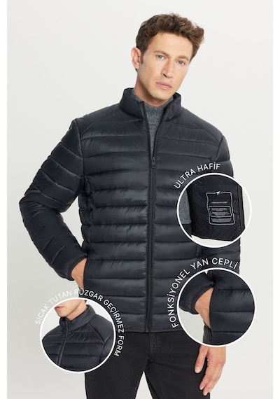 Ac&Co / Altınyıldız Classics Standart Fit Normal Kesim Dik Yaka Erkek Mont Siyah