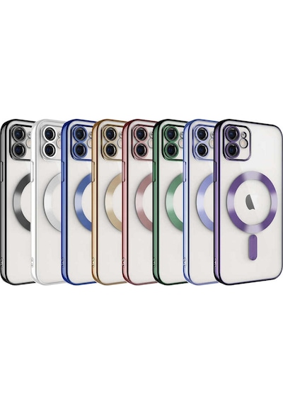 Apple Uyumlu iPhone 11 Mag Safe Özellikli Lens Korumalı Logo Gösteren Şeffaf Silikon Kılıf