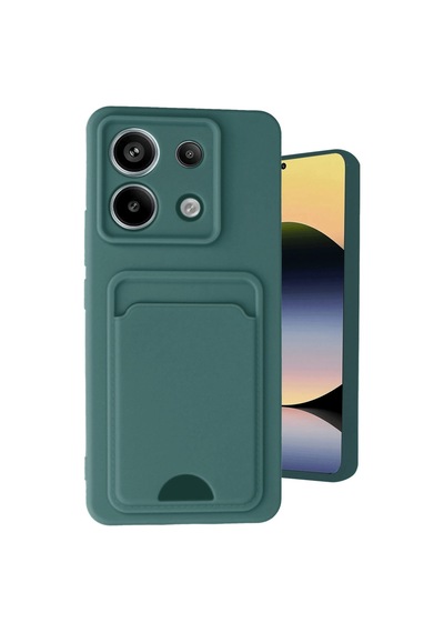 Xiaomi Redmi Note 13 Pro 5g Kılıf Kelvin Kartvizitli Silikon - Koyu Yeşil -