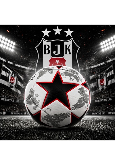 Beşiktaş Lisanslı Futbol Topu No:5 430 Gr Dayanıklı Dikişli Profesyonel Top Beyaz