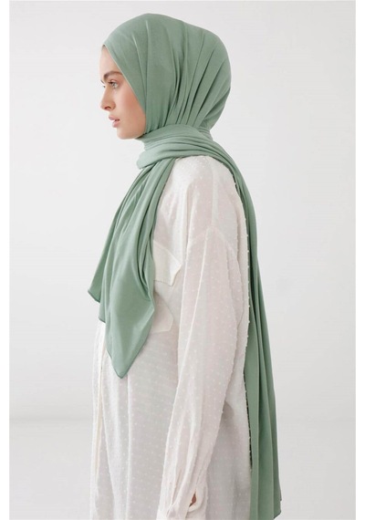 Penye Şal Tesettür Giyim, %100 Pamuk, Hafif, Rahat, Şık, Yüksek Kalite, Shawl, Scarf, Hijab, Shawl Mint Yeşili