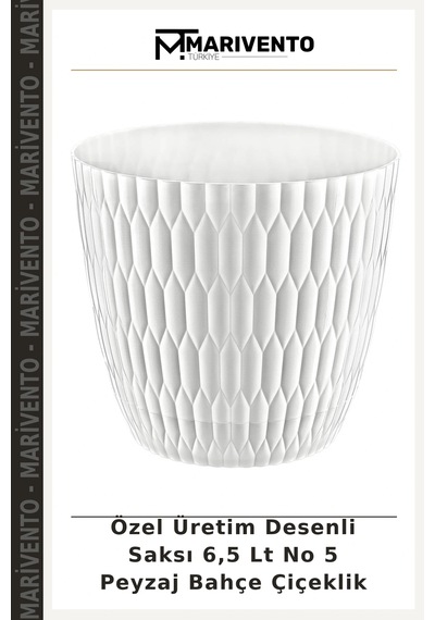 Özel Üretim Desenli Saksı 6,5 Lt No 5 Peyzaj Bahçe Çiçeklik