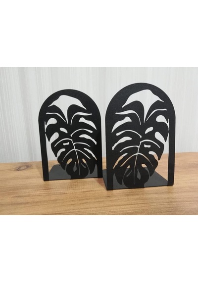 Dekoratif Yaprak Desenli Metal Kitap Tutucu 2 Li Paket Mk14s