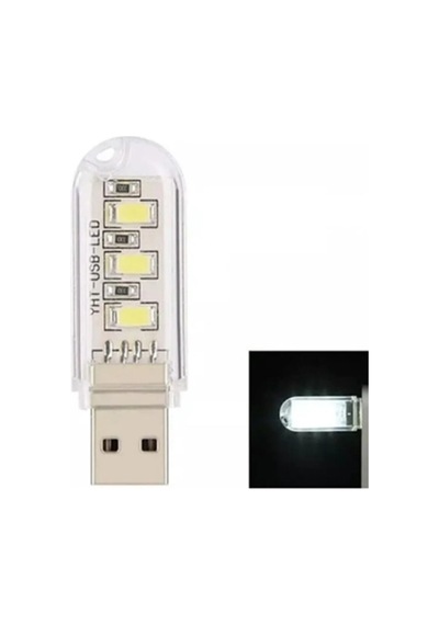 3 Ledli Taşınabilir Mini Usb Led Lamba Beyaz Led