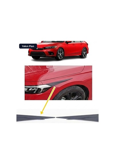 Trobus Kaş Çıta Takımı Honda Civic Fe1 2022 Ve Sonrası Uyumlu Far Üstü Piyano Black 2 Parça