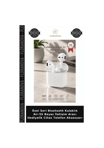 Özel Seri Bluetooth Kulaklık Air-5s Beyaz İletişim Aracı Hediyelik Cihaz Telefon Aksesuarı