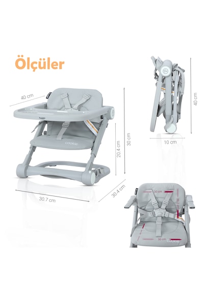 Huggy Cookie Portatif Katlanabilir Taşınabilir Mama Sandalyesi