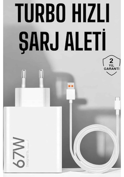 Şarj Aleti 67w Hızlı Şarj Turbo Type-c Uyumlu Şarj Adaptörü Kablosu 61540415