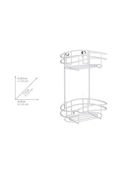 Wenko 2 Katmanlı Duvar Rafı Classic Plus - Banyo Rafı, Çelik, 24 X 32,5 X 15 Cm, Beyaz Diğer