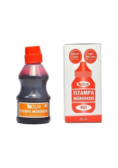 Slm 50 Ml Kırmızı Istampa Ve Kaşe Mürekkebi - 2'li Paket