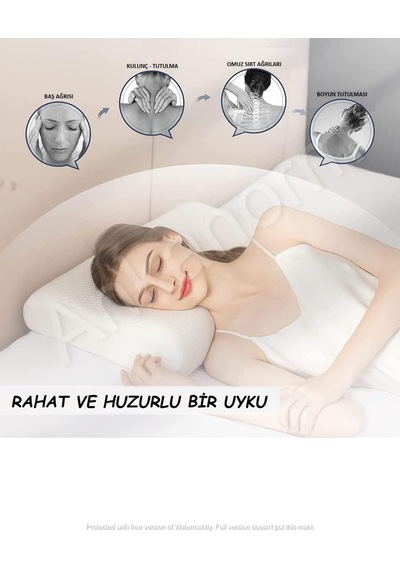 Visko Ortopedik Boyun Yastığı Visco Boyun Yastığı Boyun Düzleşmesi İçin Özel Yastık