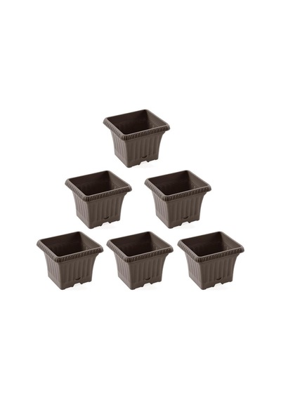 Omnipazar So-ob00 Dekoratif Ova Balkon Saksı 2.2 Lt Mocha 6 Adet