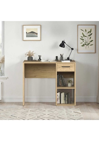 Trendline Çekmeceli Çalışma Masası Florida Meşe 90x75x52 Cm Gxyxd Kahverengi