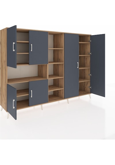 Hyperion Dolap 13 Raflı 6 Kapaklı 220x44x163 Çam-antrasit/çam Çam-antrasit/çam Hyperion Dolap 13 Raflı 6 Kapaklı 220x44x163 Çam-antrasit/çam Çam-antrasit/çam
