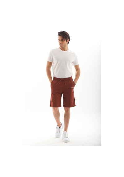Penyebizden Erkek Regular Fit %100 Pamuk Şort-kahve Kahverengi