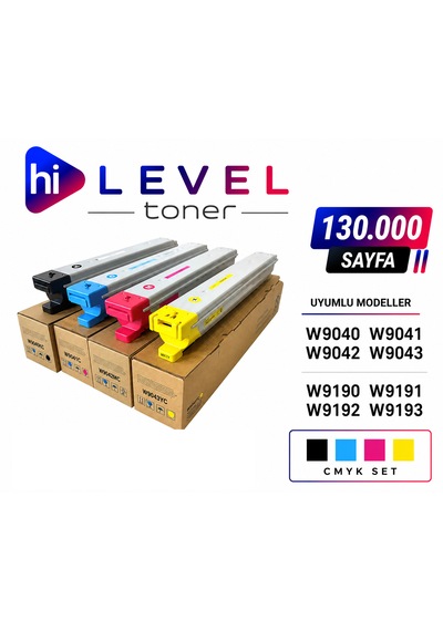 Ht-w9040-set, Hilevel Toner Ht-w9040-set Hp E77822 130k 4 Renk Cmyk Muadil Toner