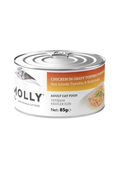 Molly Sos İçinde Tavuklu Ve Balkabaklı Tahılsız Yetişkin Kedi Konservesi 85 Gr