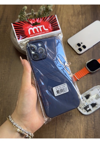 Apple iPhone 12 Pro Max Uyumlu Süper İnce Mat Ultra Thin Silikon Kılıf Lacivert