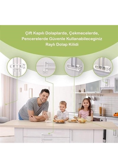 Mcg Mcg Bebek Çocuk Çekmece Ve Dolap Koruma Raylı Güvenlik Sistemi Emniyet Kilidi