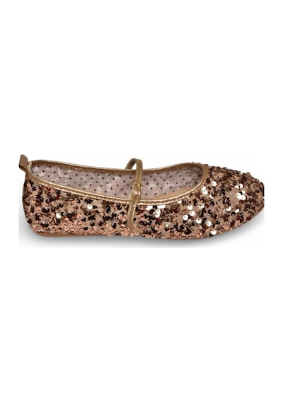 Fox Shoes Y250322040 Bronz Kumaş Pullu Kadın Babet Bronz