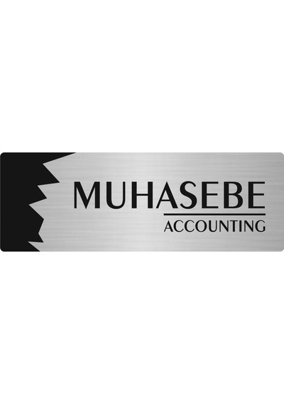 Metal Departman Kapı İsimliği, Yönlendirme Levhası Muhasebe Accounting 10x20 Cm Gümüş Renk