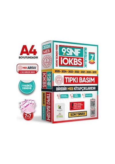 2026 9.Sınıf İOKBS (BURSLULUK SINAVI) MEB Çıkmış Soru Tıpkı Basım Deneme Paketi 7li Türkiye Geneli