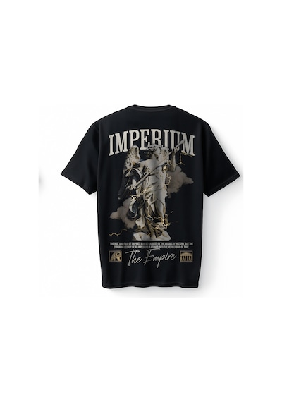 Bumeta Imperium Graphic Streetwear Oversize Unisex Tişört T-shirt Siyah