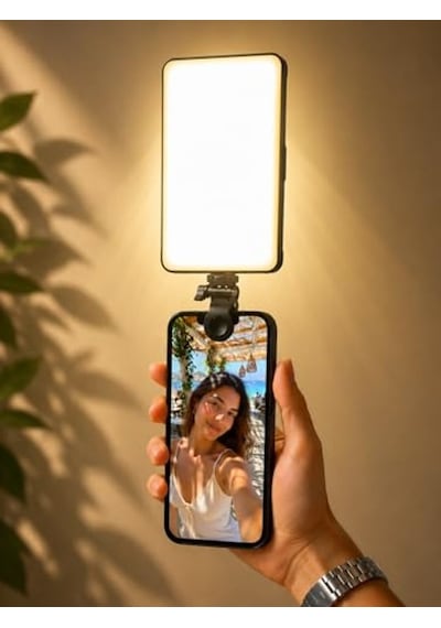 Mobil Telefon Dolgu Işığı Led Fill Light 10w 4000mah Type-c Şarjlı 3000-6500k Ayarlanabilir Parlaklık 3 Renk Modu 360 Döner Taşınabilir Video Fotoğraf Işığı Lj-s01 10c