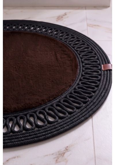 Banyo Paspası Takımı 60x100+40x60 Cm İç Trikot Acı Kahve & Siyah