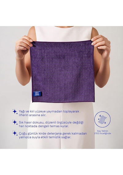 Tr Premium Mutfak Bezi Hasır Doku 30x30 Cm, Mikrofiber Temizlik Bezi, Yağ Ve Parmak İzini Yaymadan Toplar, Sadece Suy Genel