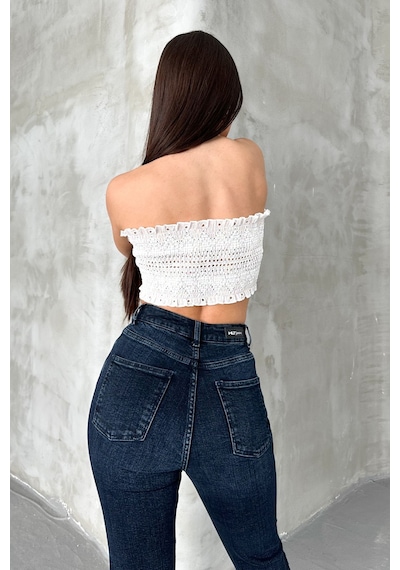 HLT Jeans Blue Black Kadın Likralı Boyfriend Jean Yüksek Bel Esnek Kot Pantolon Mabel-2021 Blue Black