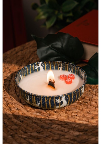 El Yapımı Yılbaşı Temalı %100 Soya Wax Mumu-3180