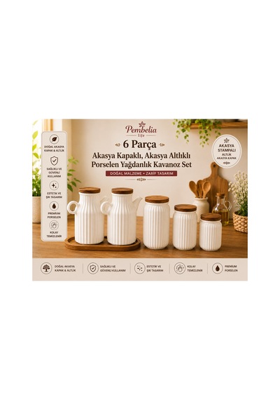 6 Parça Akasya Standlı 2 Li Porselen 1000 Ml Yağdanlık Set Akasya Kapaklı 3 Lü Porselen Kavanoz Set Çeyizlik Takım Mutfak Düzen Seti Diğer 6 Parça Akasya Standlı 2 Li Porselen 1000 Ml Yağdanlık Set Akasya Kapaklı 3 Lü Porselen Kavanoz Set Çeyizlik Takım Mutfak Düzen Seti Diğer