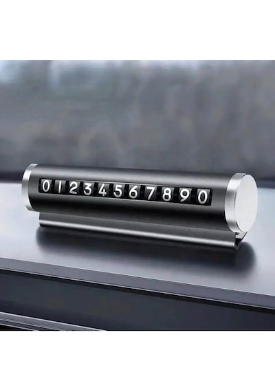 Araç Numaratör - Çevirmeli Dayanıklı Metal Kasa Telefon Numarası Torpido Üstü Araba Telefon Numaralık Oto Aksesuar Ahşap