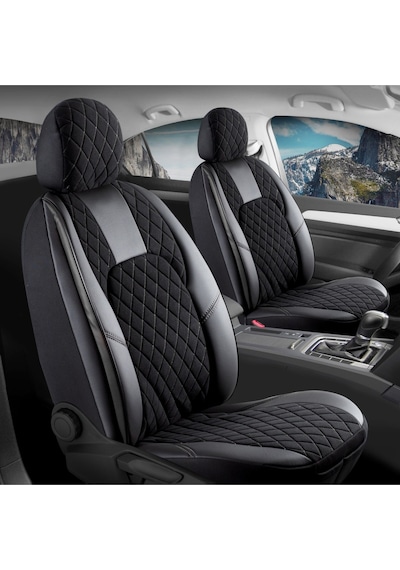 Renault Fluence Lüx Yarı Deri Oto Koltuk Kılıfı Ön Arka Takım Chester Siyah Beyaz