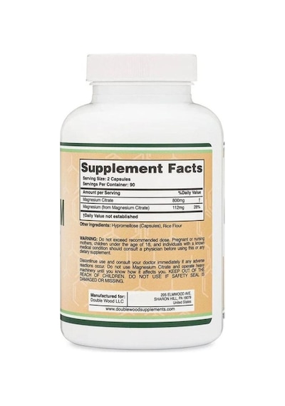 Double Wood Magnezyum Sitrate - 400 Mg 180 Kapsül