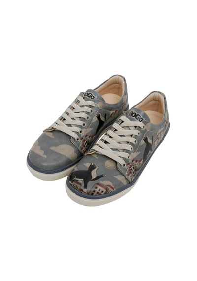 Kadın Vegan Deri Mavi Sneakers - Over The Moon Tasarım Çok Renkli