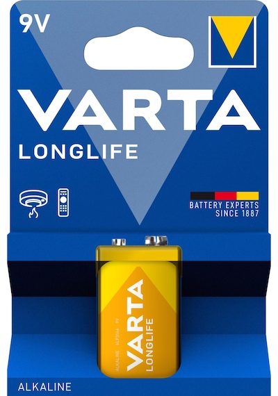Varta Longlife Alkalin Pil 9V, E-Block, 6LP3146