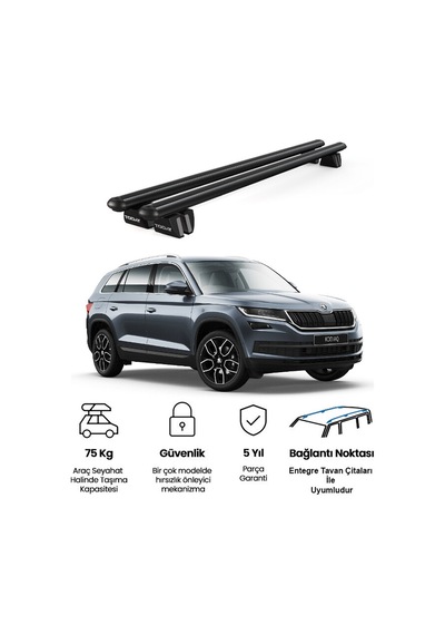 Pençe Skoda Kodiaq Ara Atkı 2017 Ve Sonrası Uyumlu Siyah Ara Atkı Port Bagaj Tavan Barı