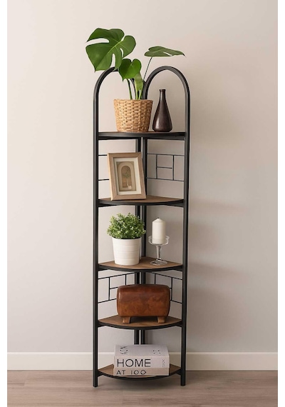 Reyo Falez 5 Raflı Metal Köşe Kitaplık Dekoratif Aksesuar Rafı Çiçeklik Salon Dekoratif Çok Amaçlı Raf Kahverengi Reyo Falez 5 Raflı Metal Köşe Kitaplık Dekoratif Aksesuar Rafı Çiçeklik Salon Dekoratif Çok Amaçlı Raf Kahverengi