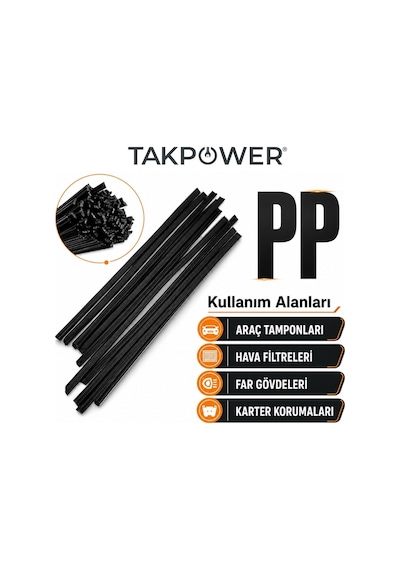 Takpower Plastik Kaynak Elektrodu Siyah Pp 0.6 X 400 Mm 20 Adet