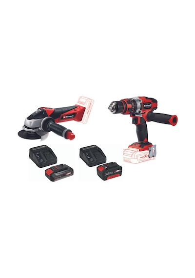 Einhell TE-CD 18/48 Li-i Darbeli Vidalama +  TE-AG 18/115 Lİ Avuç Taşlama + 2.5 Ah - 4.0 Ah Starter Kit