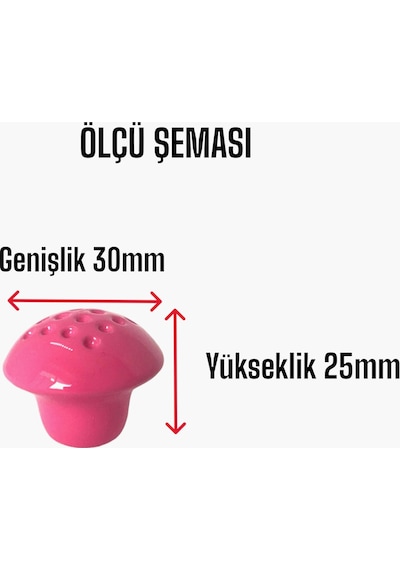 3 Adet Pembe Noktalı Mantar Düğme Kulp Çocuk Bebek Mobilya Çekmece Dolap Kapak Kulbu Metal Kulp Aksesuarları Vidalı