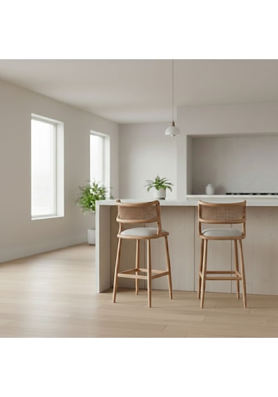 Venosa Ahşap Bar Sandalyesi Natural
