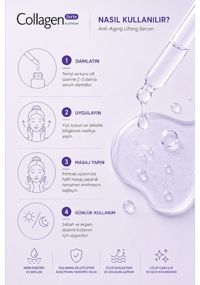 Collagen Forte Platinum Hyaluronik Asit Sıkılaştırıcı Serum 30 ML