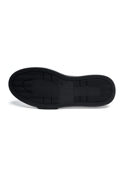 Derinet Günlük Hakiki Deri Erkek Sneaker Siyah Siyah