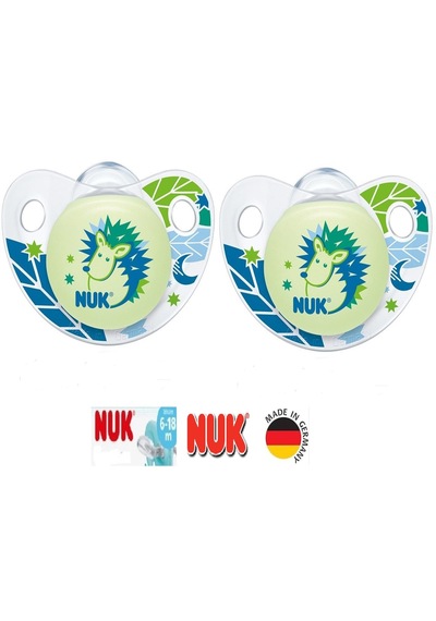 Nuk Night & Day Ortodontik Silikon Emzik 6-18 Ay İkili / Mavi Açık Mavi