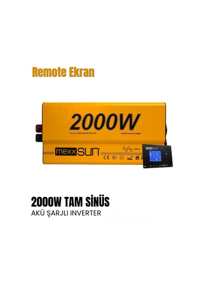 Mexxsun Akü Şarjlı Ups Tam Sinüs Inverter 2000w 12v - 20ah Remote Ekran -1967